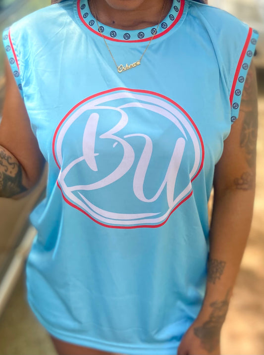 BU Aquamarine Blue ￼& Infra Red Jersey