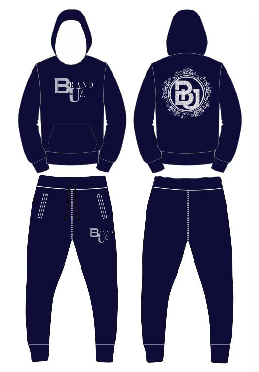 BrandUz Navy Blue Pullover Jogger Set