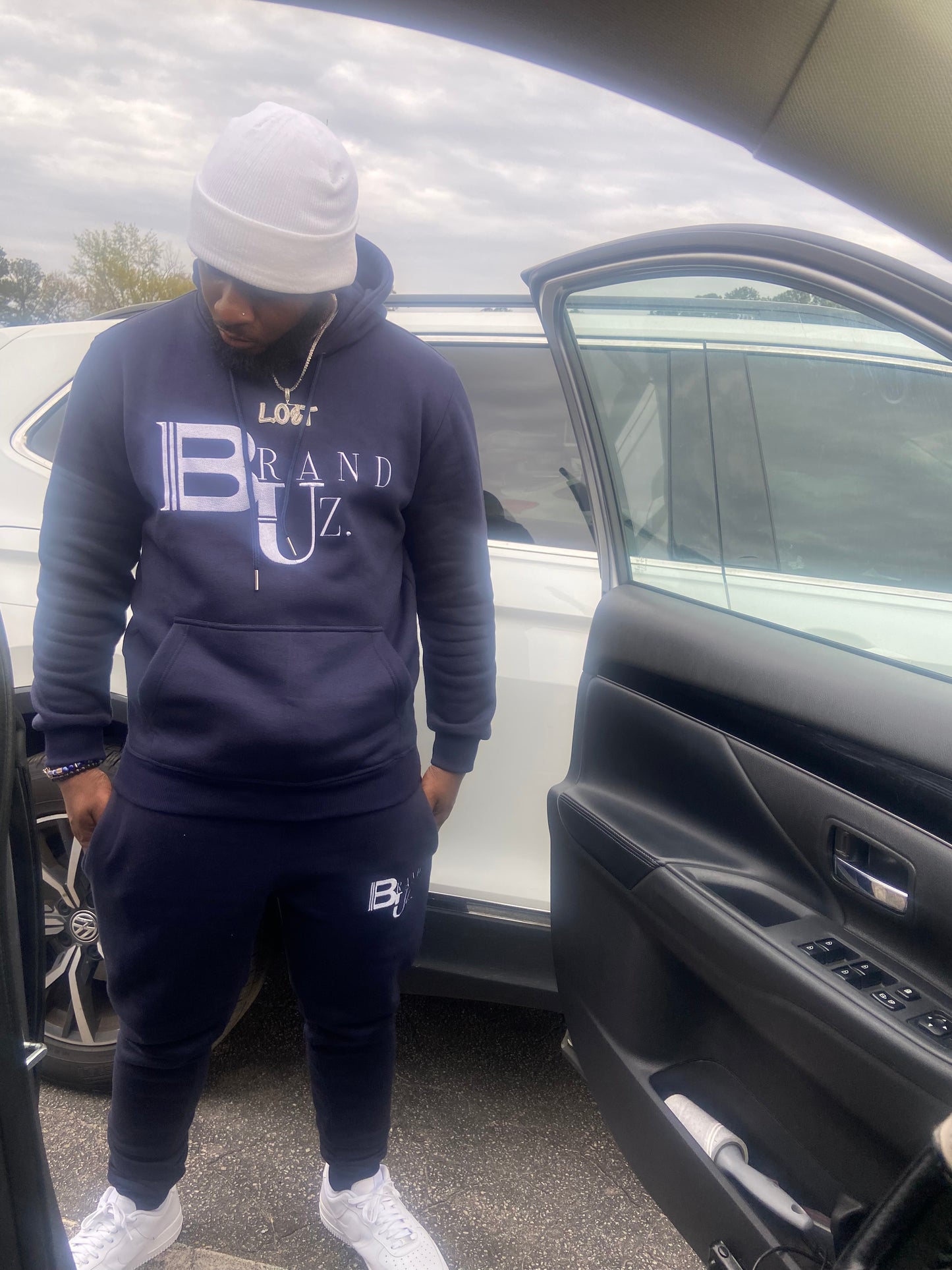 BrandUz Navy Blue Pullover Jogger Set